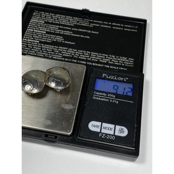 925 Thailand Earrings Clips Clip Ons Sterling Silver Vintage - Picture 12 of 12